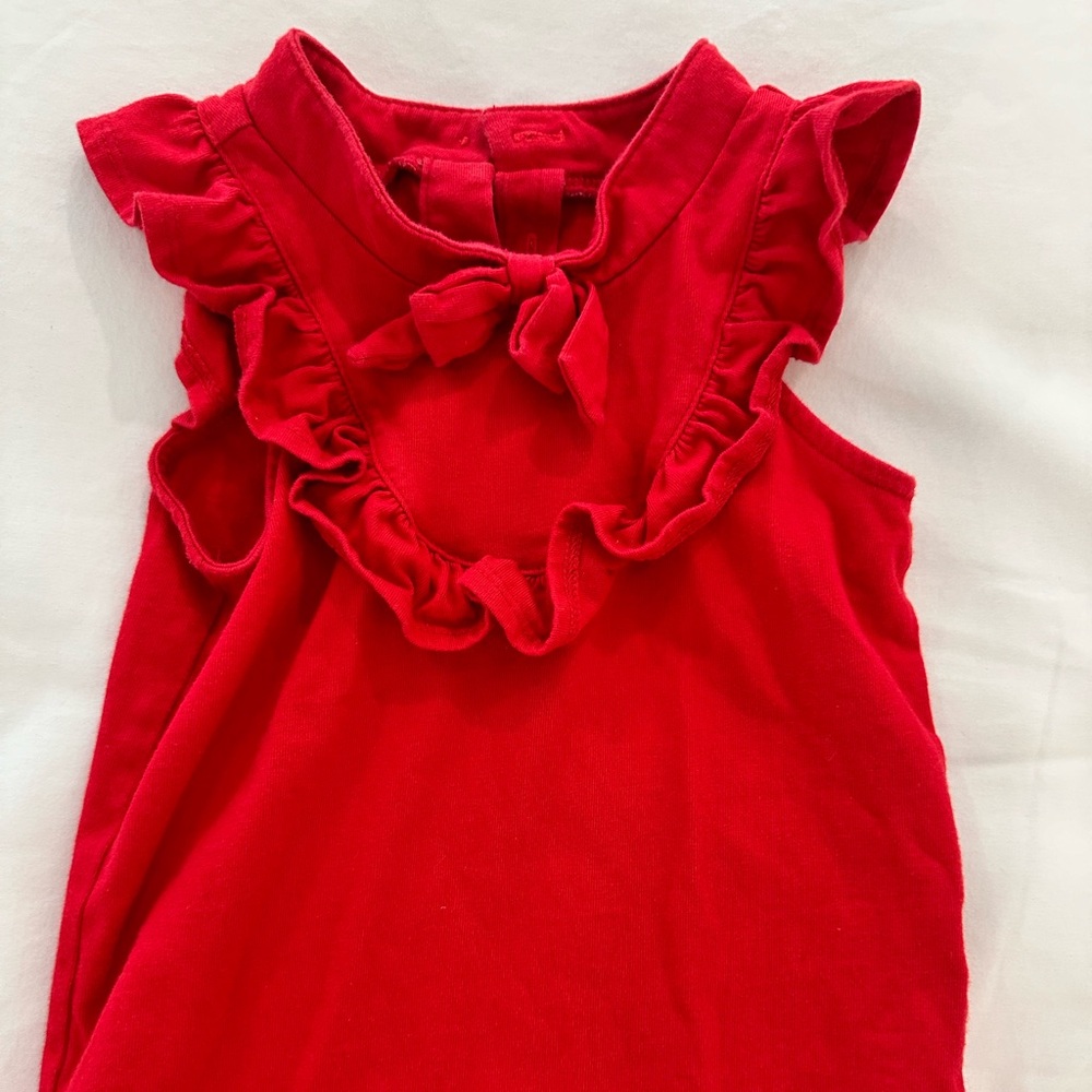 EUC Red Janie and Jack Top with Ruffles and Bow 3T